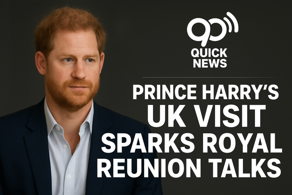 Prince Harry arrives in London ahead of the WellChild Awards, sparking speculation about a possible emotional reunion with King Charles III. The image shows Harry’s poised yet reflective demeanor, symbolizing the tension and hope surrounding the royal family’s relationship.