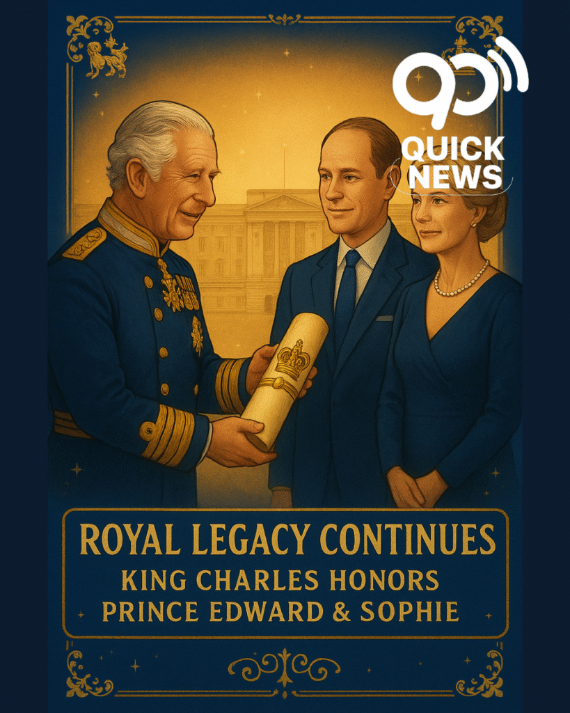 King Charles III entrusts royal titles of Duke and Duchess of Edinburgh to Prince Edward and Duchess Sophie, continuing the legacy of Prince Philip and Queen Elizabeth II.”