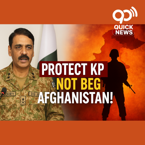 “DG ISPR Lt Gen Ahmed Sharif Chaudhry press conference urges KP government to protect citizens instead of seeking Afghanistan’s help — Pakistan Army security update.”