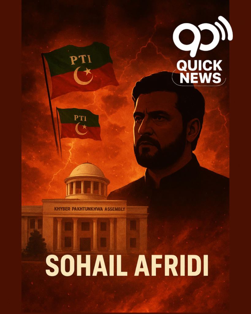 “PTI leader Sohail Afridi becomes new Khyber Pakhtunkhwa Chief Minister amid political controversy and opposition resistance — Pakistan political news.”