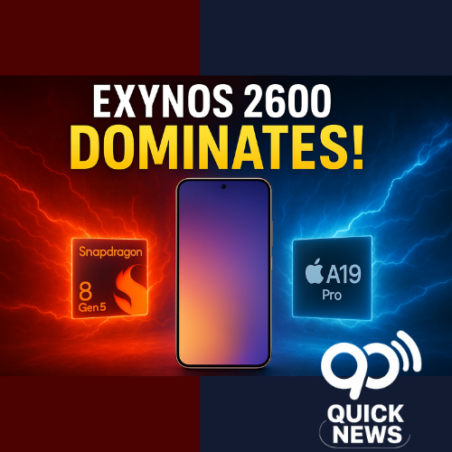 Samsung Galaxy S26 powered by Exynos 2600 outperforming Snapdragon 8 Gen 5 and Apple A19 Pro — showcasing powerful next-gen performance and AI capabilities.